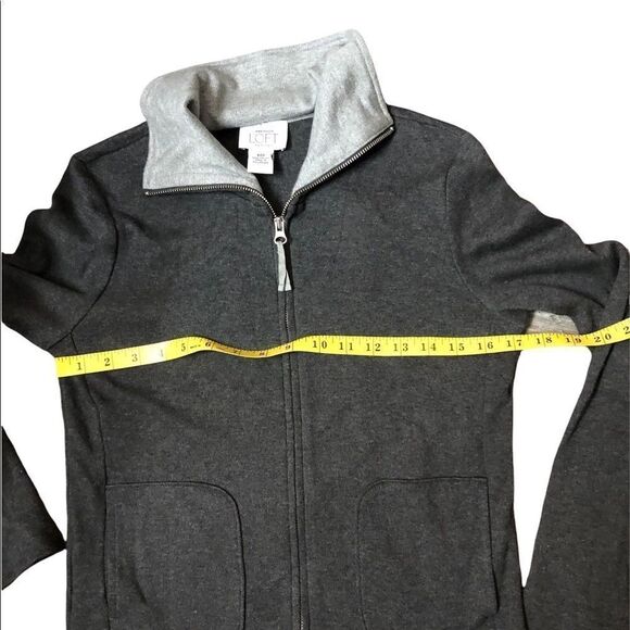 Ann Taylor Loft gray zip up cotton jacket - Picture 8 of 9